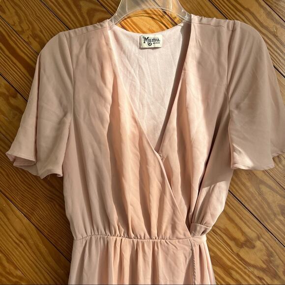 SHOW ME YOUR MUMU Sophia Wrap Dress Dusty Blush Crispy - Picture 6 of 11
